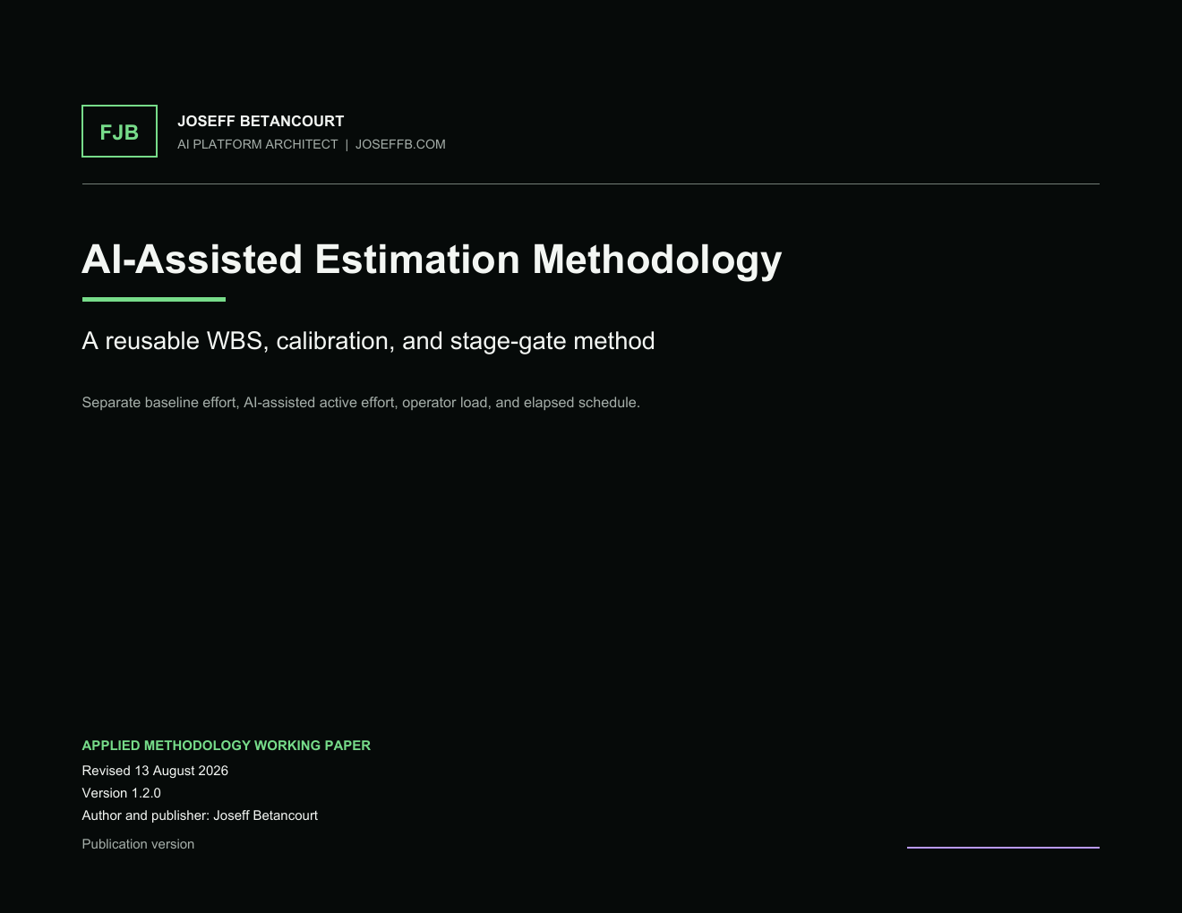 Cover of AI-Assisted Estimation Methodology by Joseff Betancourt